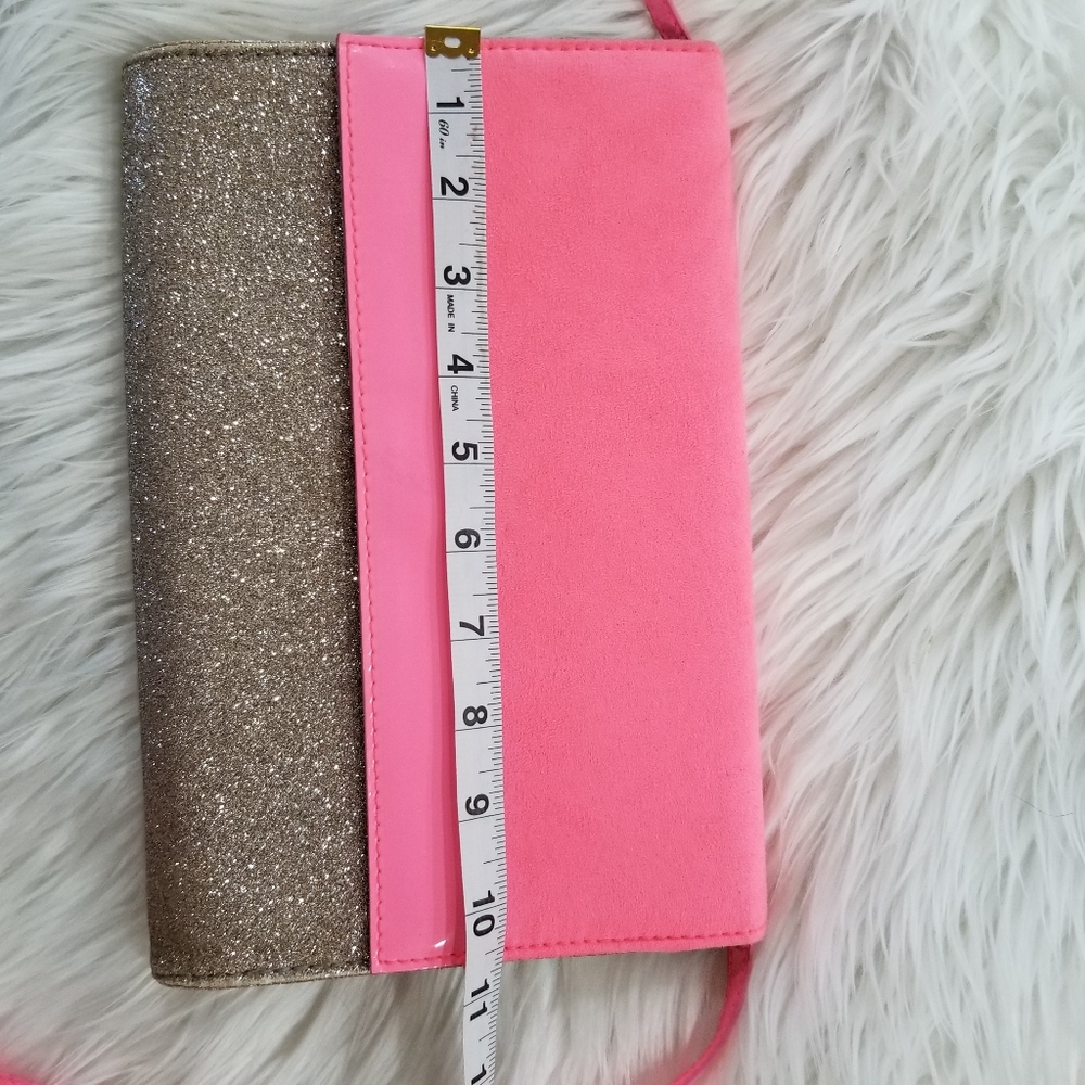 H&M Crossbody Clutch Purse Color Pink And Silver Glitters...!! - Picture 13 of 13